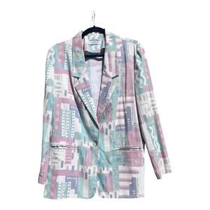 Alfred Dunner Southwest Western Pastel 80s 90s Vintage Blazer